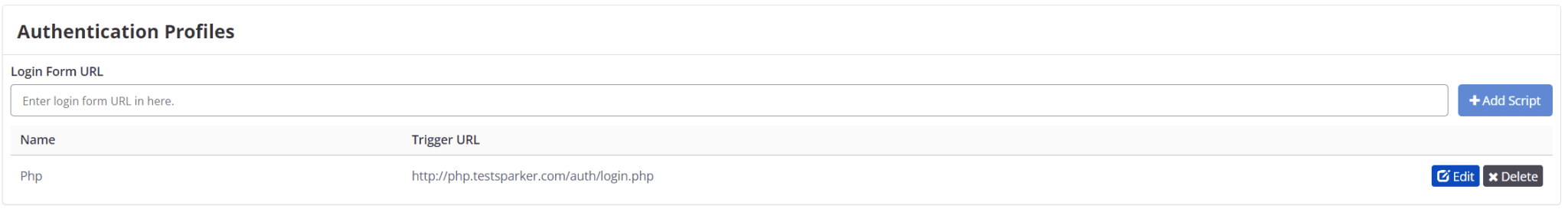 Save authentication profile dialog