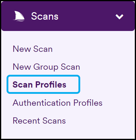 Select Scan Profiles from menu.
