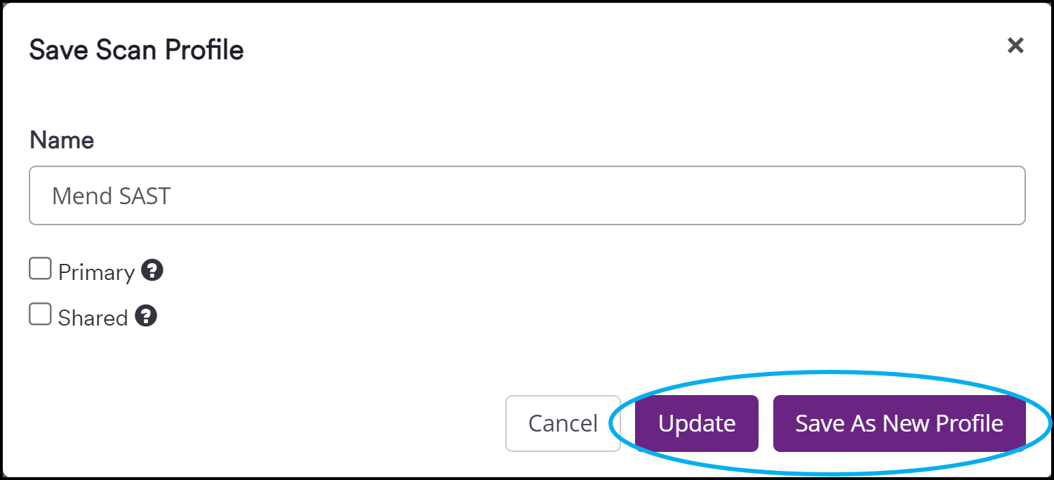 Update profile dialog.