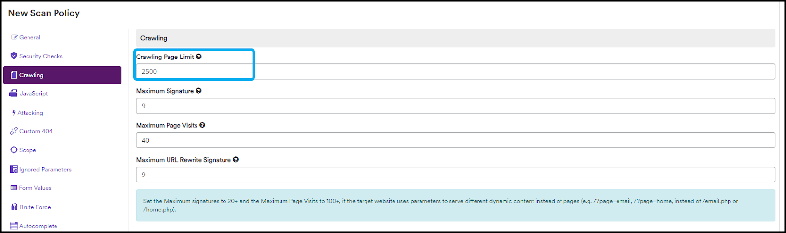 Amend Crawling Page Limit setting.