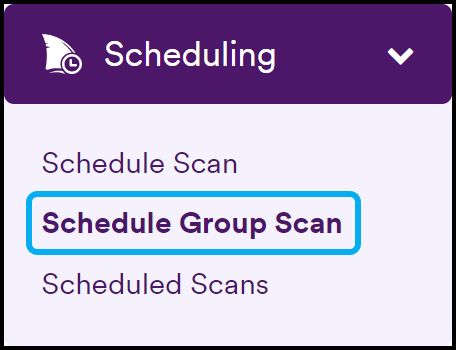 Schedule Group Scan menu option.