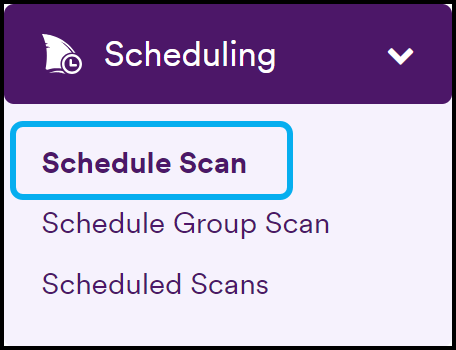Schedule Scan menu option.