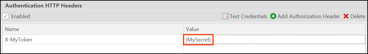 Using secret in header authentication