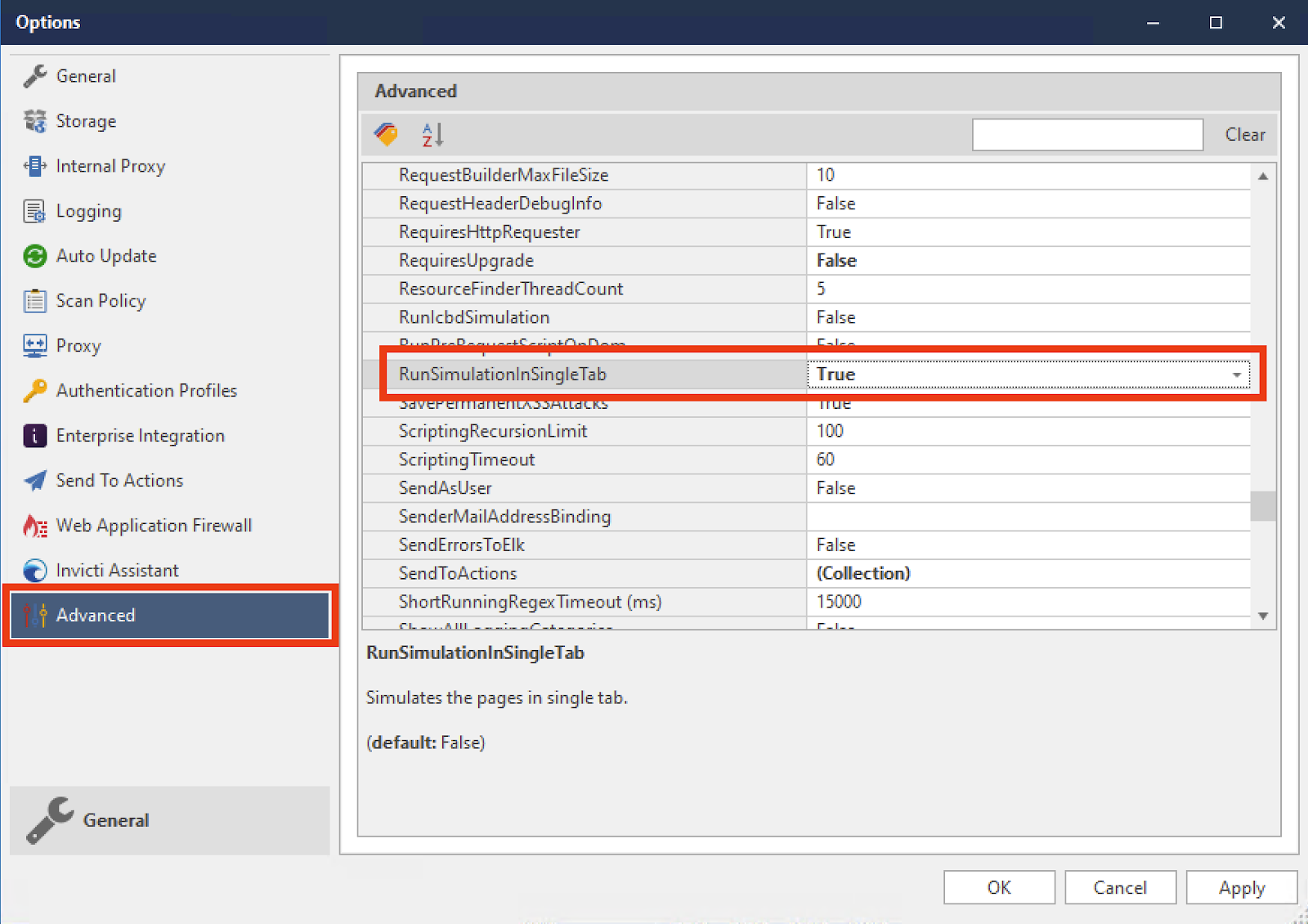 Set RunSimulationInSingleTab to True