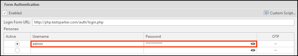 Custom Scripts button