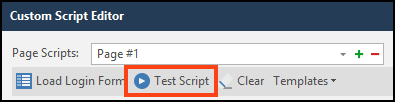 Test Script button