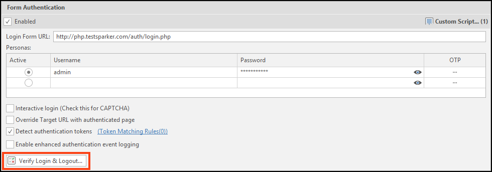 Verify login & logout button