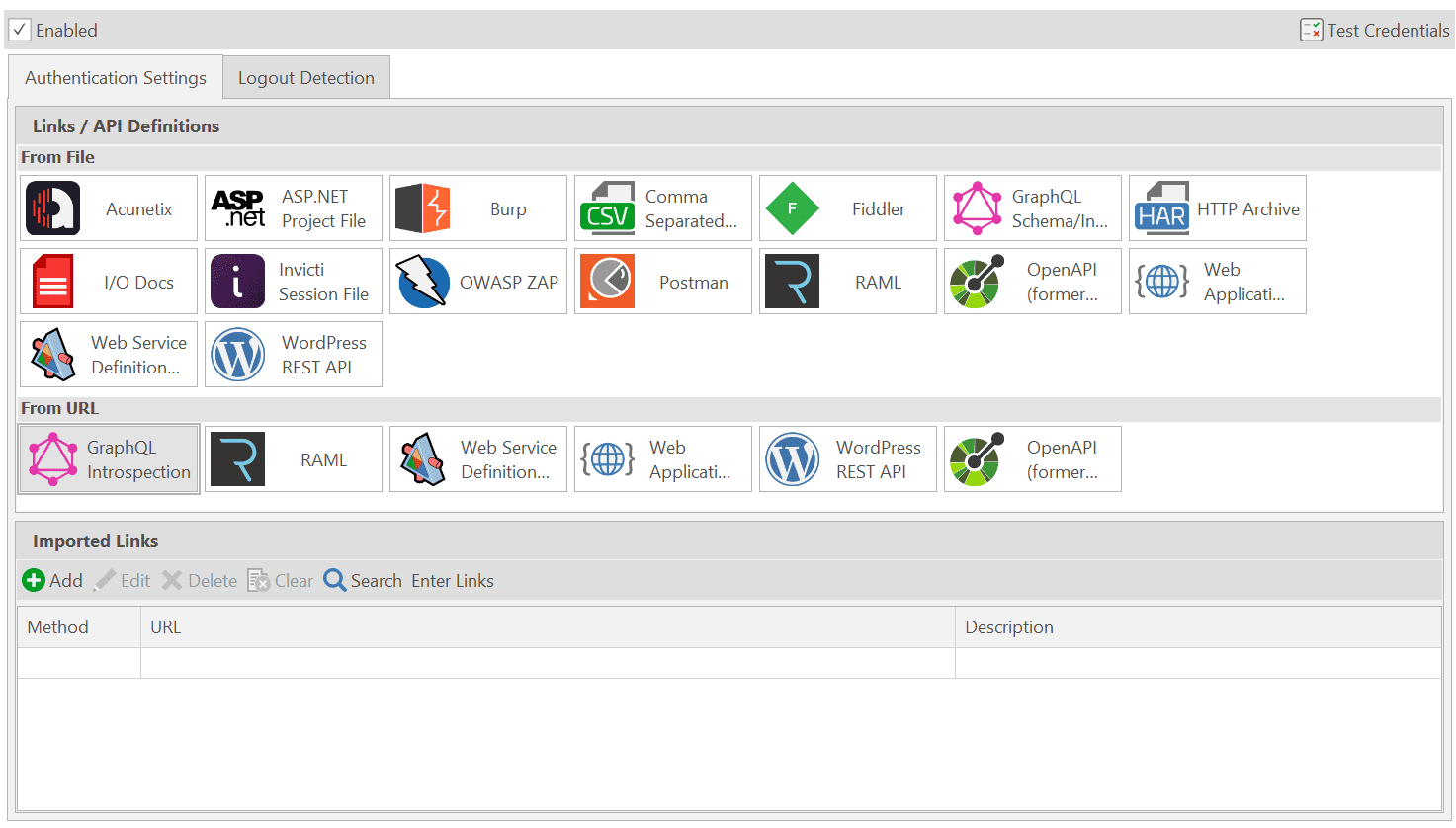 Manual authentication settings configuration in Invicti Standard