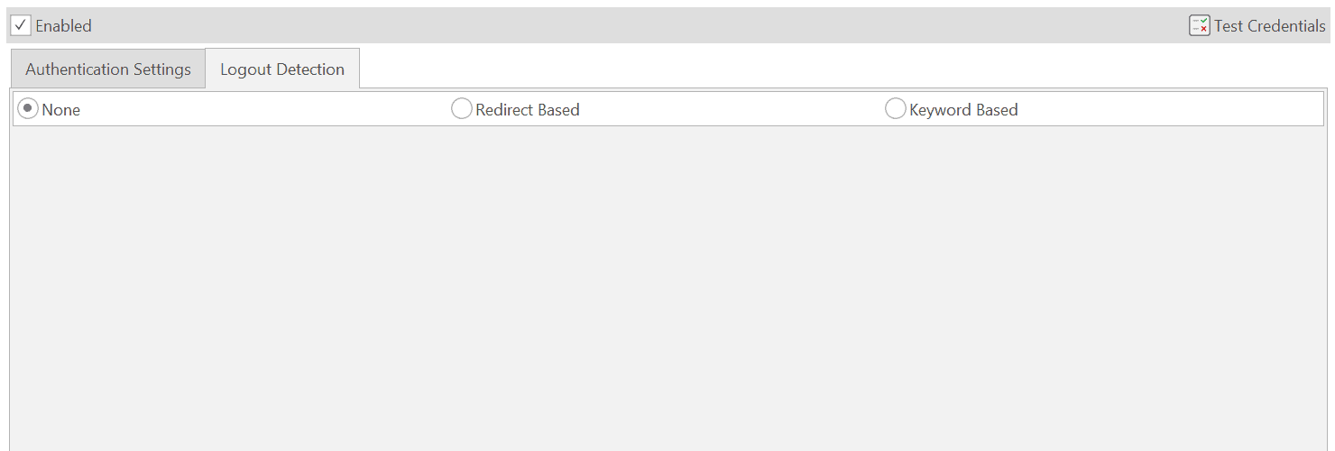 Manual authentication logout detection settings in Invicti Standard