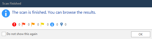 Scan Finished dialog.