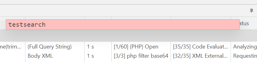 Scan search with no results - red box
