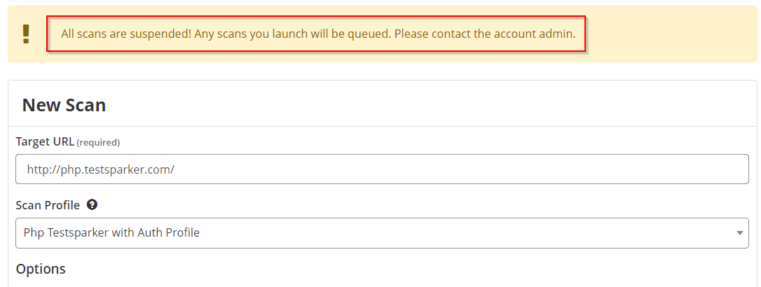 Suspend all future scans option