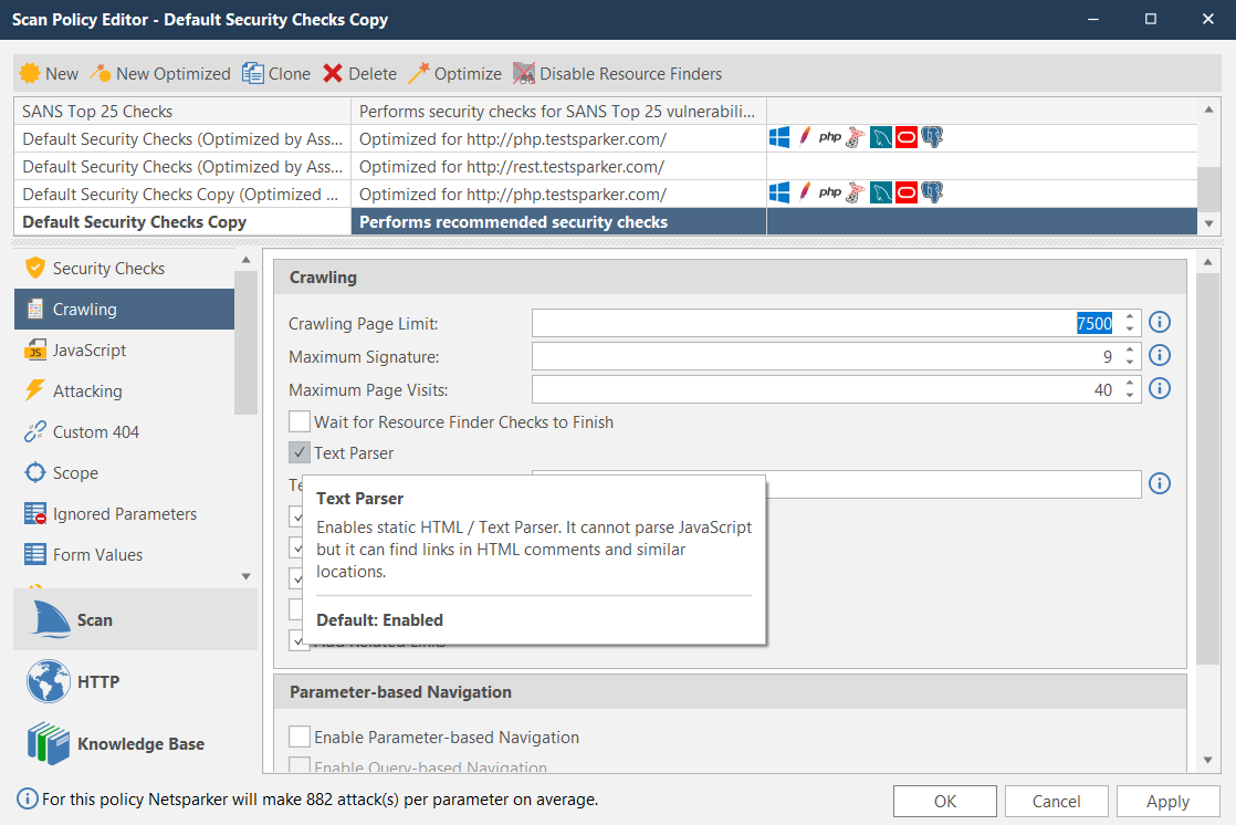 Text Parser Settings in Invicti Standard