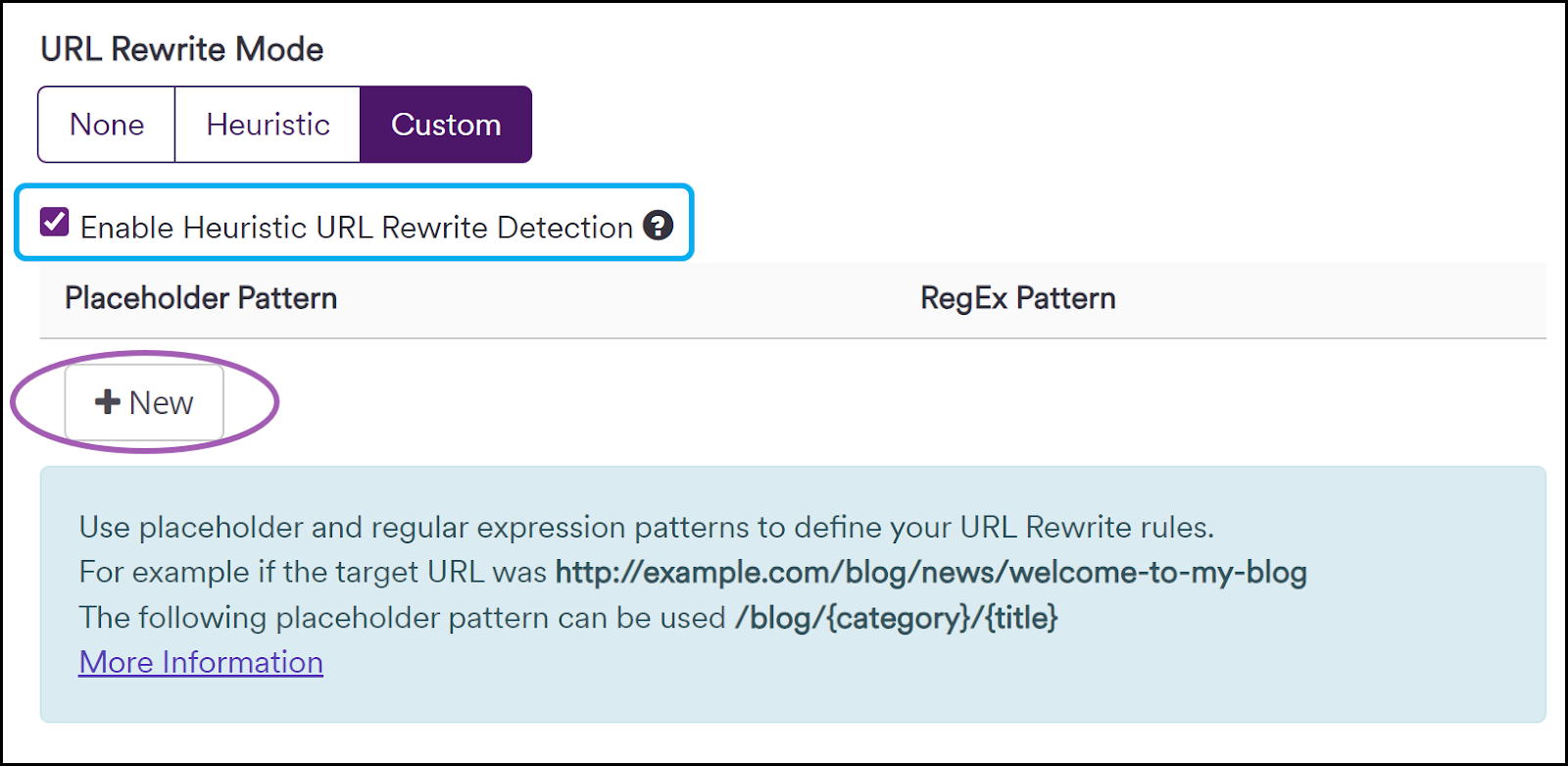 Custom URL Rewrite configuration