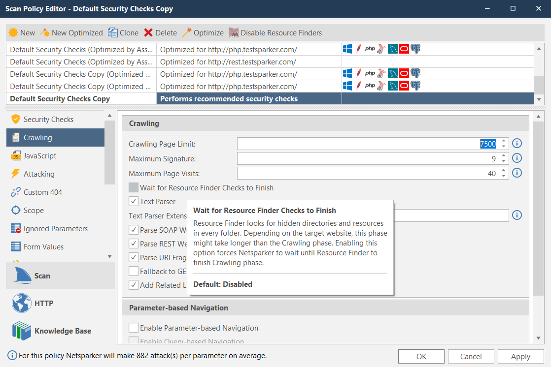 Wait Resource Finder Option in Invicti Standard