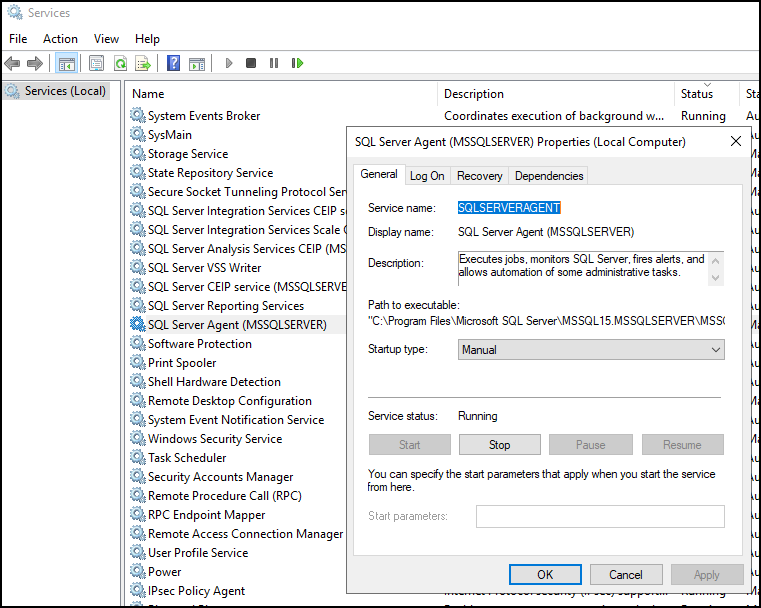 Database structure after setup