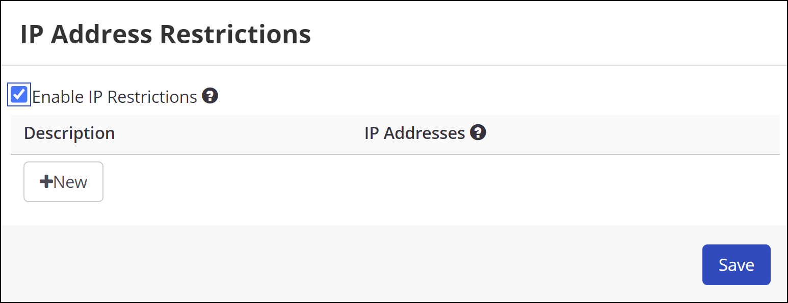 Enable IP Restrictions