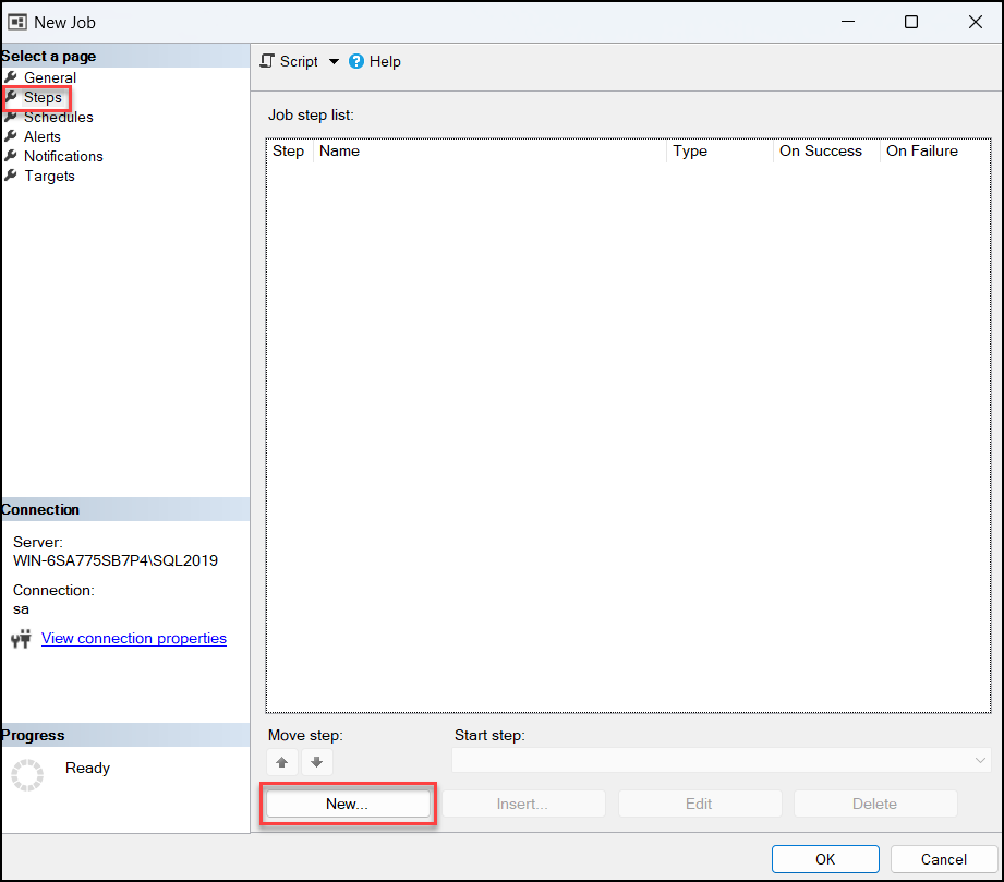 Job General tab settings