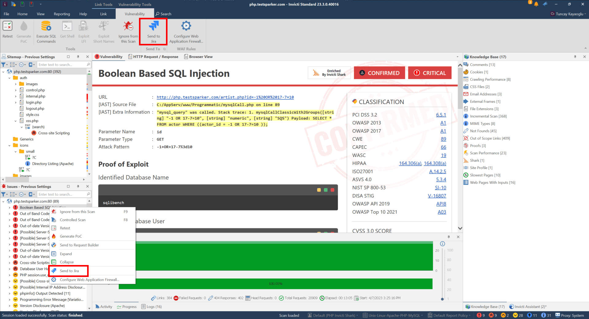 Send To Actions - Create Sample Issue