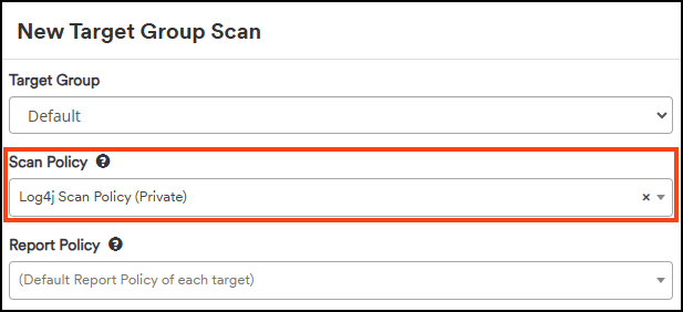How to use Log4j Scan Policy with target group scan in Invicti Enterprise.