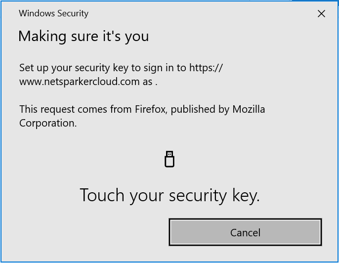 U2F Security Key insertion
