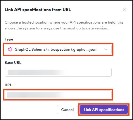 Link GraphQL schema or introspection from URL