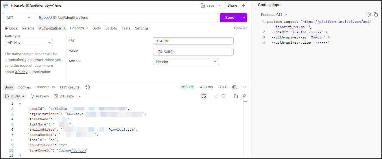 Enter base url, add authentication, and click send.