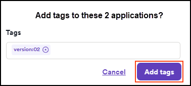 Bulk adding tags to applications.