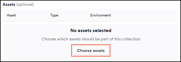 Choosing assets for an application.