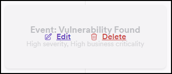 Edit and delete options for automation components