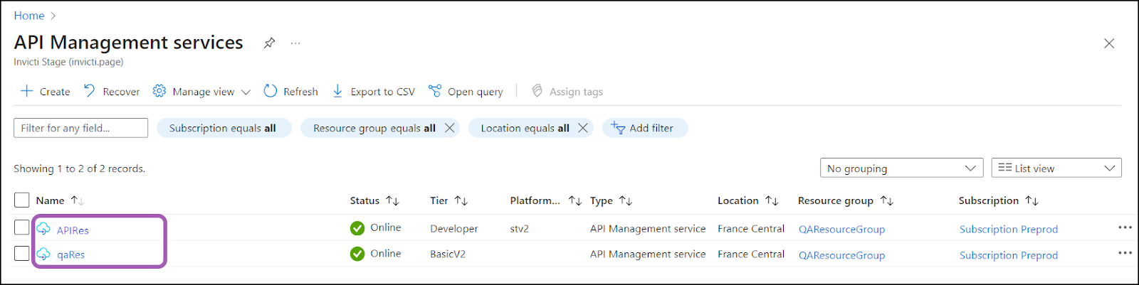 API management services