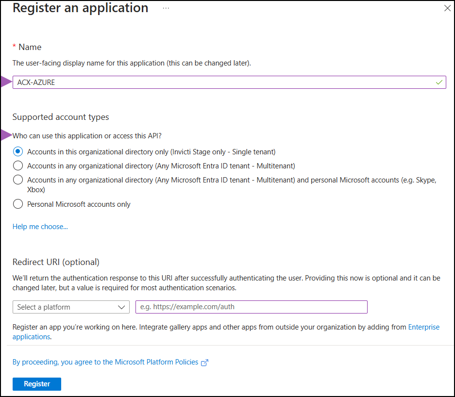 Select API sources interface