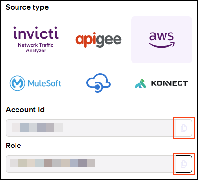 Select API sources interface