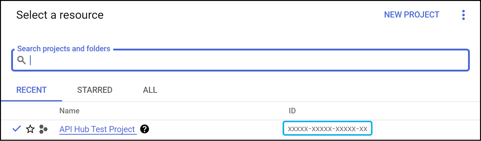 Select API sources interface