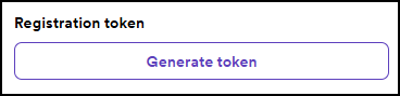 Registration token page with the Generate token button