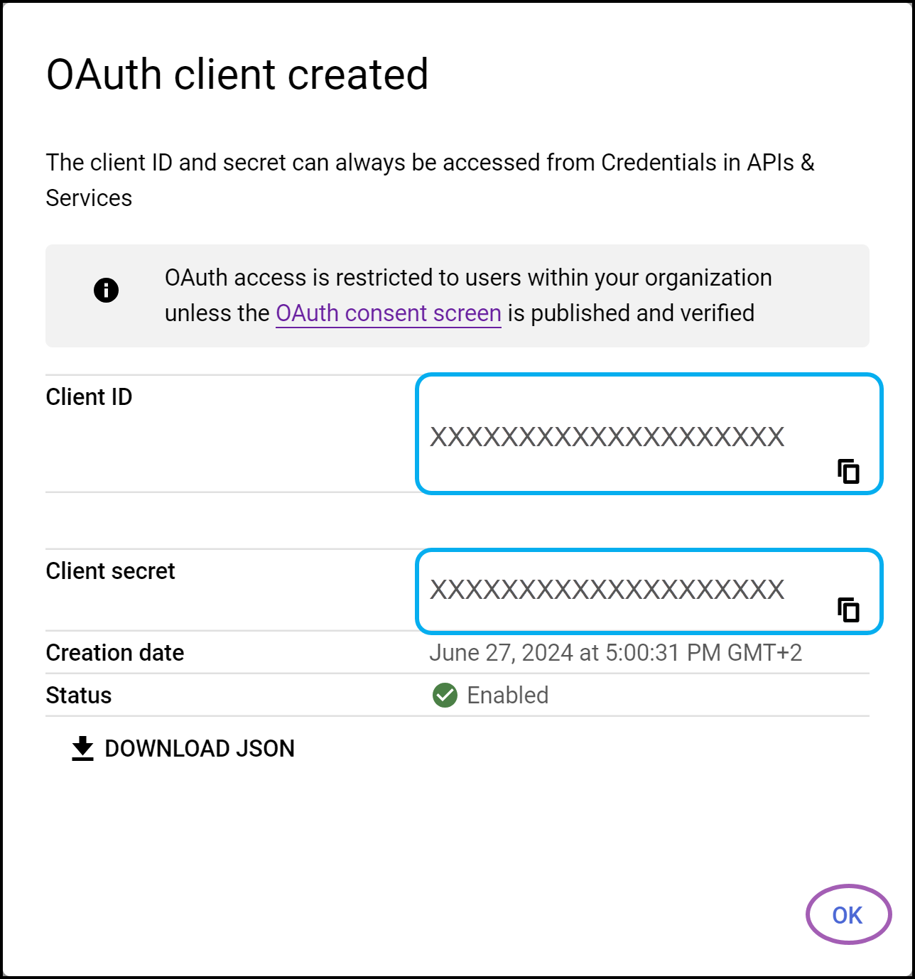 Select API sources interface