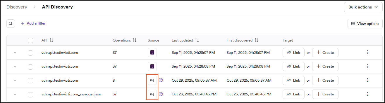 API Discovery showing reconstructed icon on some APIs.
