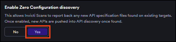 Enable zero configuration discovery option.