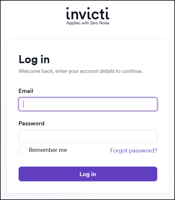 Enter email and password and select Log in.