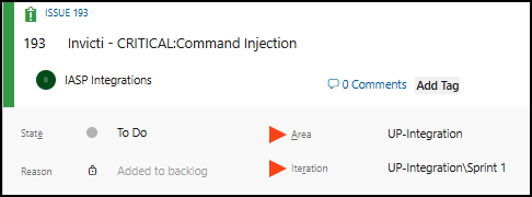 Azure Boards Area ID and Iteration fields