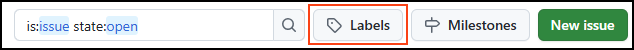 GitHub issues labels button