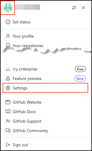 GitHub profile settings