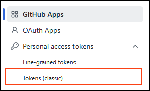 GitHub personal access tokens classic