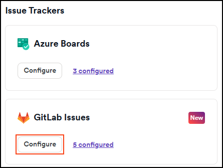 GitLab issues configuration tile