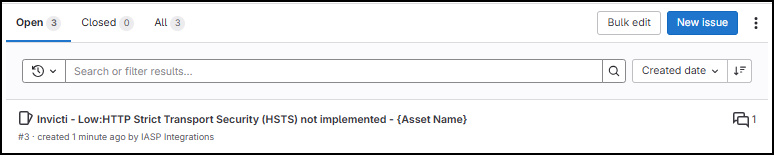 GitLab vulnerability issue created