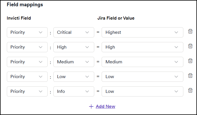 Jira field mappings