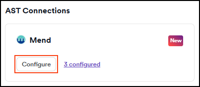 Configure Mend integration tile