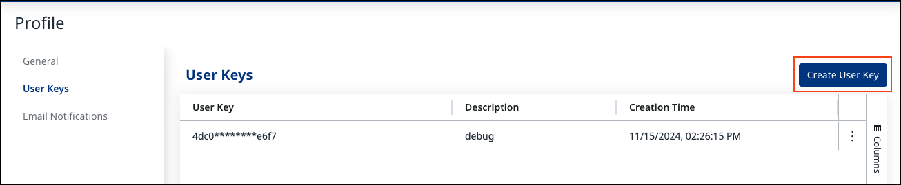 Create Mend user key