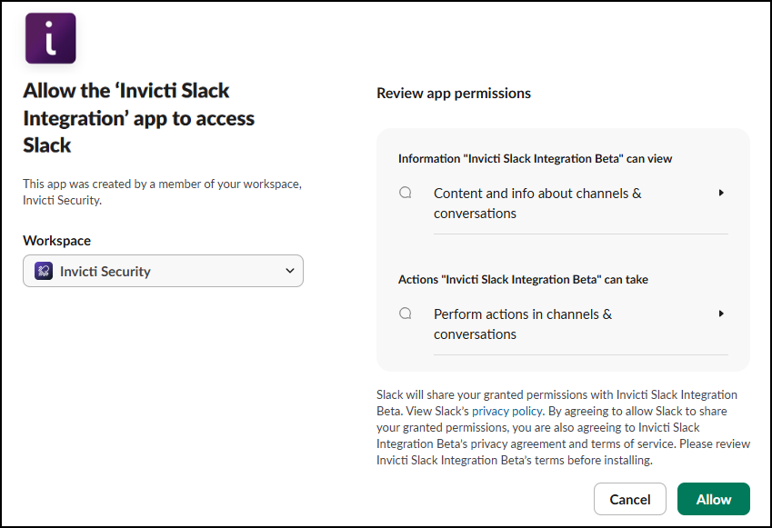 Select the app and confirm the consent.