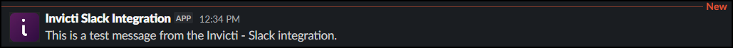 Slack channel now shows the test message.